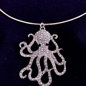 Rhinestone Octopus Necklace
